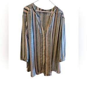 2X NYDJ Multicolor Striped Tunic Blouse